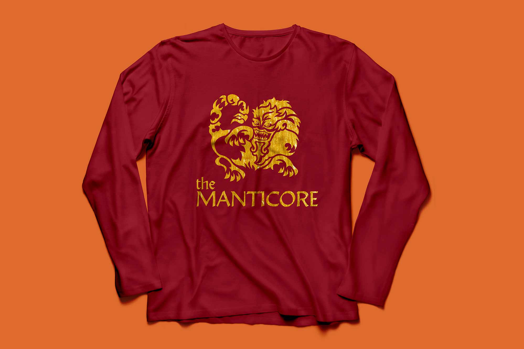 An image of a shirt with the created manticore symbol.