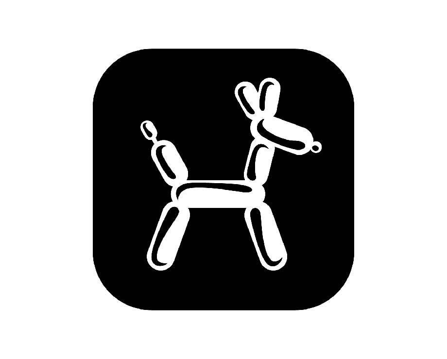 Black Hooray App icon on white background