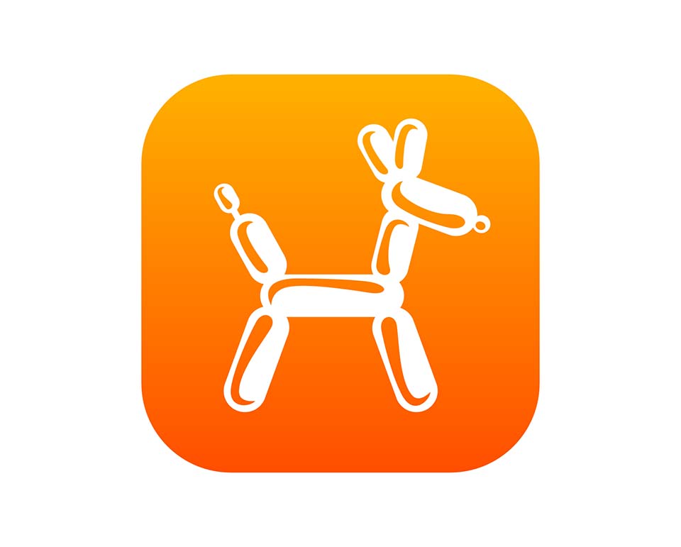 Coloured Hooray App icon on white background