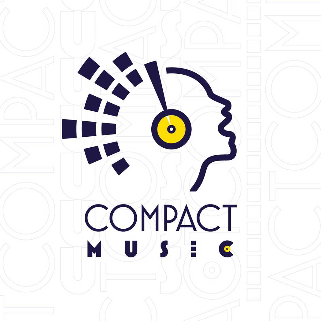 Final logo design for the new brand for Compact Music store, on light background